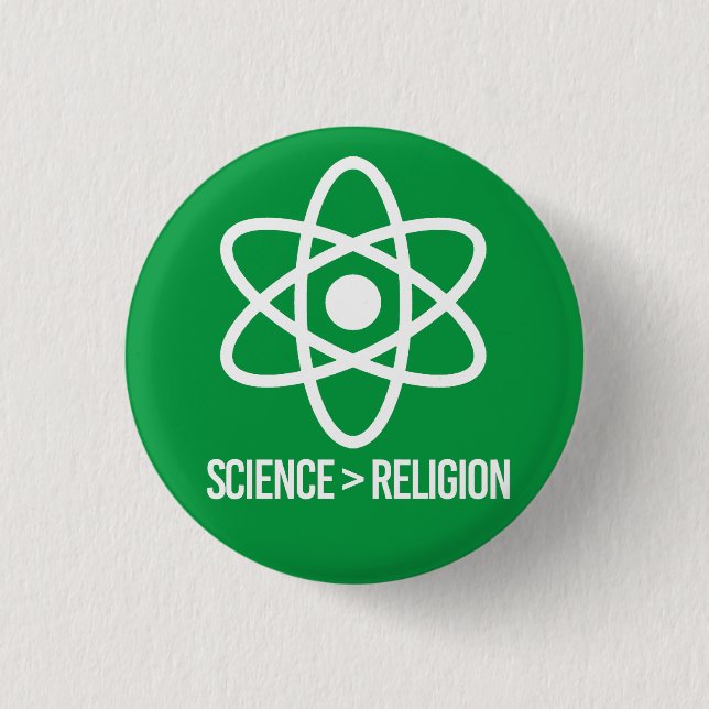 Badge Rond 2,50 Cm La science est plus grande que la religion (Devant)