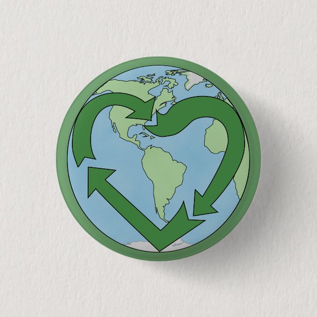 Badge Rond 2,50 Cm La terre d'amour, réutilisent (Devant)