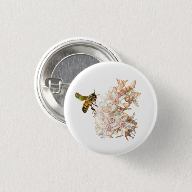 Badge Rond 2,50 Cm L'abeille, (Devant & derrière)