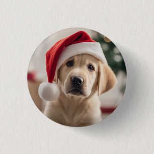 Badge Rond 2,50 Cm Labrador Retriever Christmas