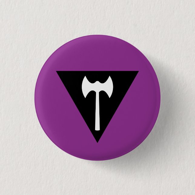 Badge Rond 2,50 Cm Labrys Lesbian Pride Insigne Drapeau (Devant)