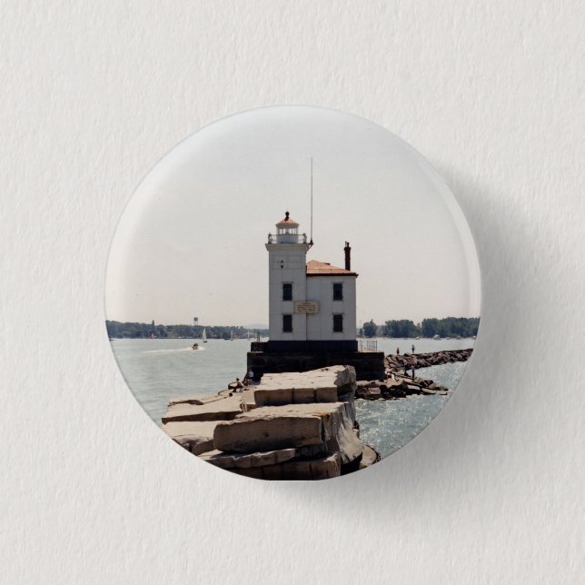 Badge Rond 2,50 Cm Lac Erie Lighthouse (Devant)