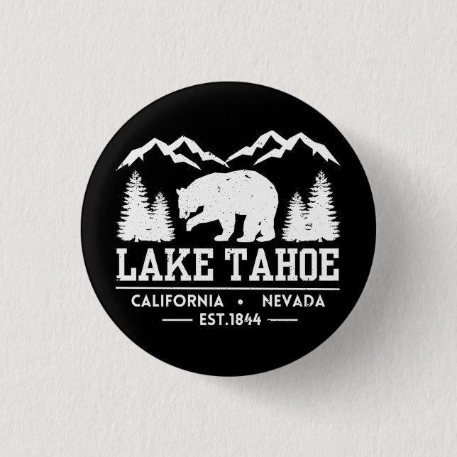 Badge Rond 2,50 Cm Lac Tahoe - Californie Grizzly Bear Mountains (Devant)