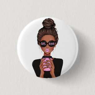 Badge Rond 2,50 Cm Lady Boss Life, Boss Babe Woman, Girl Boss T-Shirt
