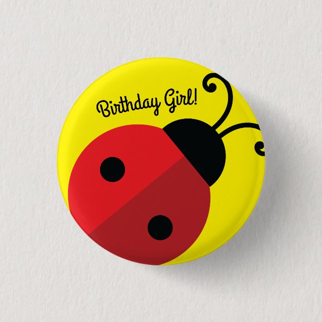 Badge Rond 2,50 Cm Lady Bug Cute Anniversaire de enfant Party (Devant)