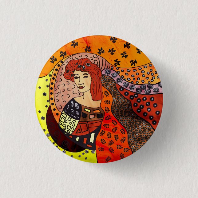 Badge Rond 2,50 Cm Lady Nature (Devant)
