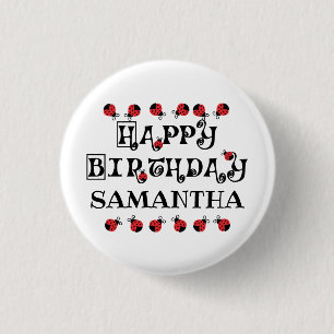 Badge Rond 2,50 Cm Ladybug Birthday Personnalisé