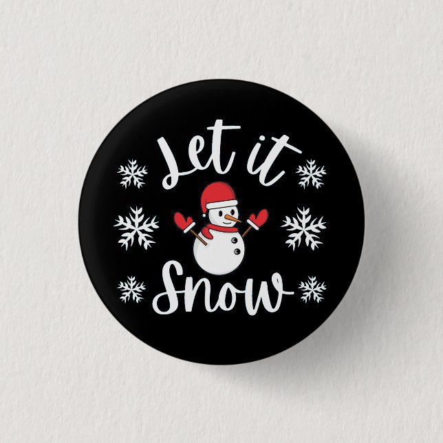 Badge Rond 2,50 Cm Laisser neiger Noël hiver (Devant)