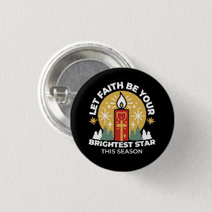 Badge Rond 2,50 Cm Laissez Faith être votre plus brillant Star Candle