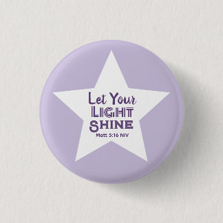 Badge Rond 2,50 Cm Laissez Votre Lumière Briller Verset Biblique Étoi