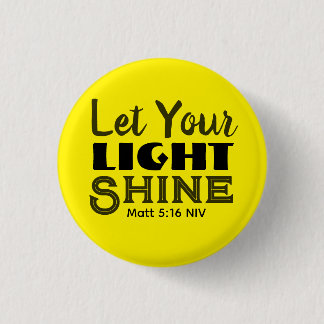 Badge Rond 2,50 Cm Laissez Votre Lumière Briller Verset Biblique Jaun