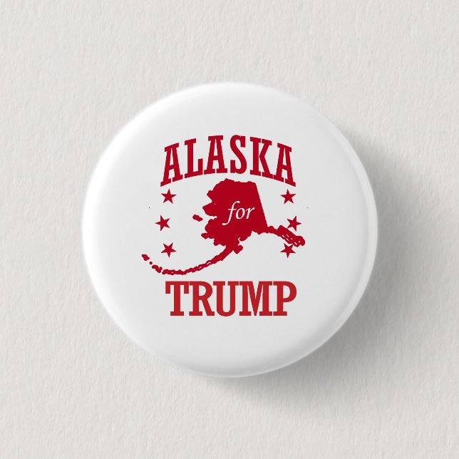 BADGE ROND 2,50 CM L'ALASKA POUR DONALD TRUMP (Devant)