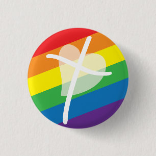Badge Rond 2,50 Cm L'allié chrétien de LGBTQI souhaitant la bienven
