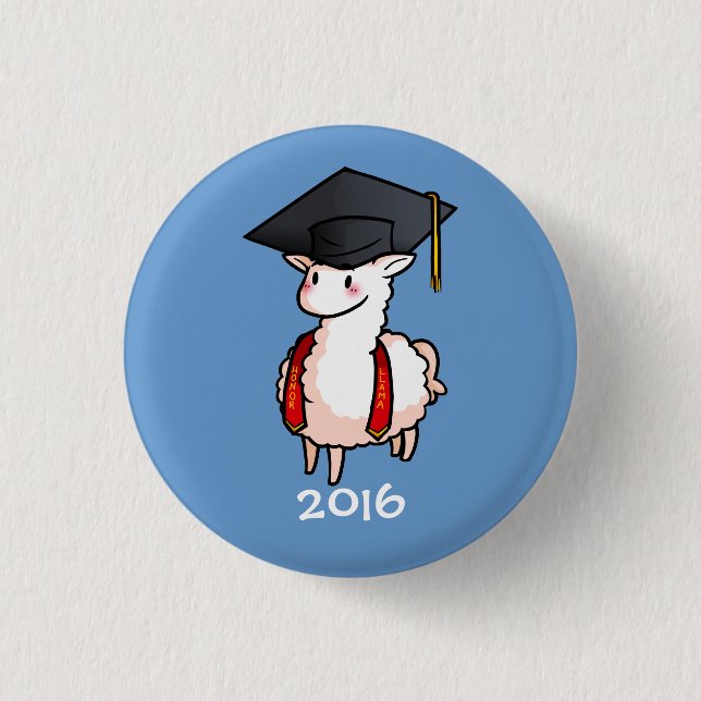 Badge Rond 2,50 Cm Lama d'obtention du diplôme (Devant)