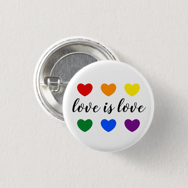 Badge Rond 2,50 Cm L'amour du texte personnalisé est l'amour LGBT Rai (Devant & derrière)