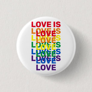 Badge Rond 2,50 Cm L'amour est amour arc-en-ciel motif de typographie
