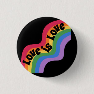 Badge Rond 2,50 Cm L'amour est l'amour. LGBT+pride. Arc en ciel.