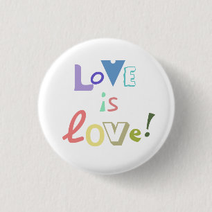 Badge Rond 2,50 Cm L'amour est l'amour - Muted Rainbow Modern