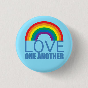 Badge Rond 2,50 Cm L'amour l'autre arc-en-ciel chrétien