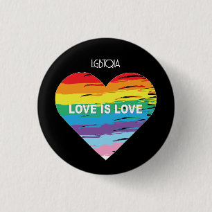 Badge Rond 2,50 Cm L'amour LGBTQIA est l'amour, Pride Coeur arc-en-ci