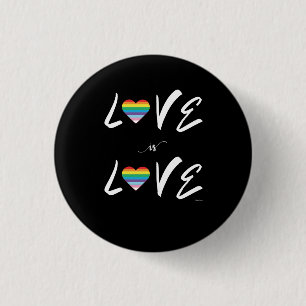 Badge Rond 2,50 Cm L'amour LGBTQIA est l'amour, Pride Coeur arc-en-ci