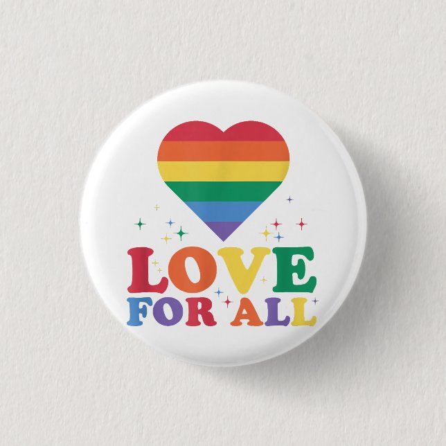 Badge Rond 2,50 Cm L'amour pour tous LGBTQ Rainbow Pride gay lesbienn (Devant)