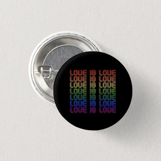 Badge Rond 2,50 Cm L'amour rétro est amour (Devant & derrière)