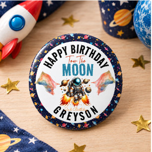 Badge Rond 2,50 Cm lancer vers la lune 2e anniversaire espace