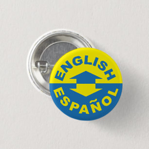 Badge Rond 2,50 Cm L'anglais Español - je parle espagnol