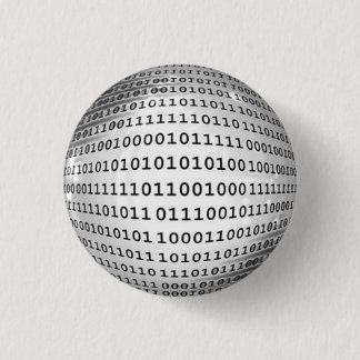 Badge Rond 2,50 Cm Langue de l'ordinateur du code binaire