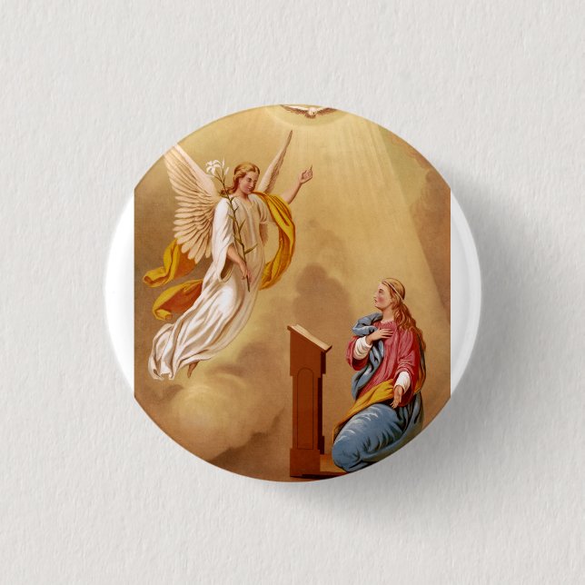Badge Rond 2,50 Cm L'Annonciation de la Vierge Marie (Devant)
