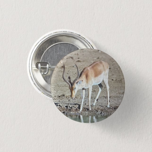 Badge Rond 2,50 Cm L'antilope,  (Devant & derrière)