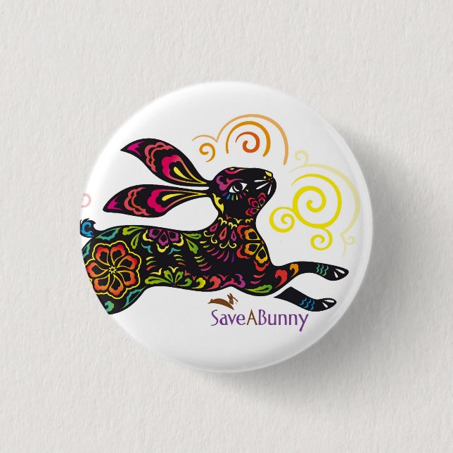 Badge Rond 2,50 Cm Lapin artistique (Devant)