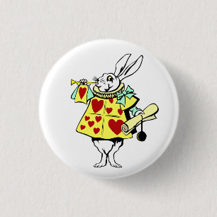 Badge Rond 2,50 Cm Lapin blanc d'Alice au pays des merveilles