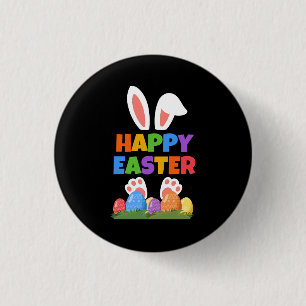 Badge Rond 2,50 Cm Lapin de Pâques heureux