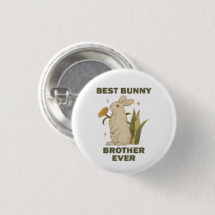 Badge Rond 2,50 Cm Lapin Drôle, Meilleur Frère De Lapin Jamais, Amour
