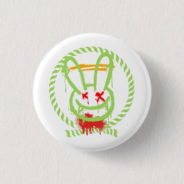 Badge Rond 2,50 Cm lapin effrayant (Devant)