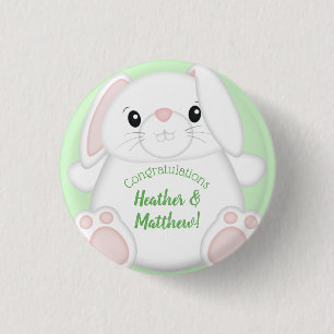 Badge Rond 2,50 Cm Lapin Lapin Baby shower Vert