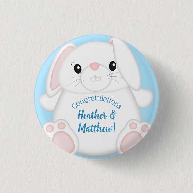 Badge Rond 2,50 Cm Lapin Lapin Baby shower Woodland (Devant)