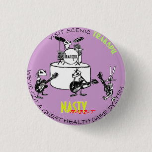 Badge Rond 2,50 Cm Lapin méchant : "Tourisme de Trakspil " du lapin