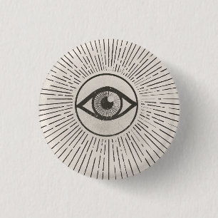 Badge Rond 2,50 Cm L'Art Rétro de l'Espace oculaire