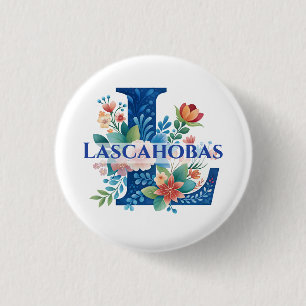 Badge Rond 2,50 Cm Lascahobas L-Button Rond Blanc/B Style No. 280309