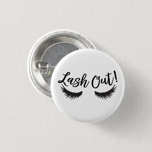 Badge Rond 2,50 Cm Lash Out Eyelashes Lash Salon Artiste de maquillag