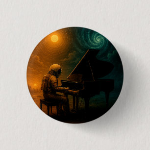 Badge Rond 2,50 Cm L'astronaute joue du piano dans la réalité de Spli
