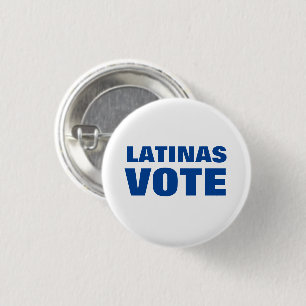 Badge Rond 2,50 Cm Latinas Vote bleu et blanc voto latino moderne