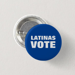 Badge Rond 2,50 Cm Latinas Vote bleu et blanc voto latino politique