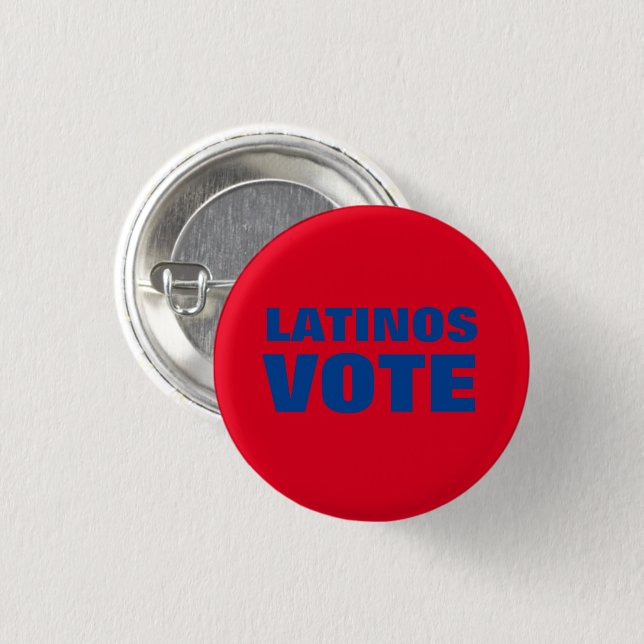 Badge Rond 2,50 Cm Latinos Vote bleu rouge voto latino politique mode (Devant & derrière)
