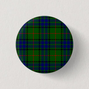 Badge Rond 2,50 Cm Lauder tartan bleu vert plaid