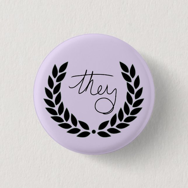 Badge Rond 2,50 Cm laurier ils boutonnent - le pourpre (Devant)