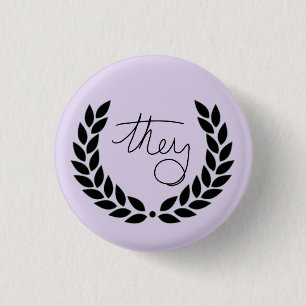 Badge Rond 2,50 Cm laurier ils boutonnent - le pourpre